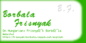 borbala frisnyak business card